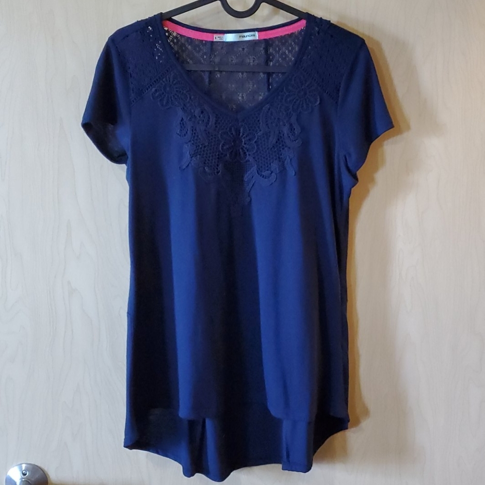 Maurices Navy Lace T-Shirt